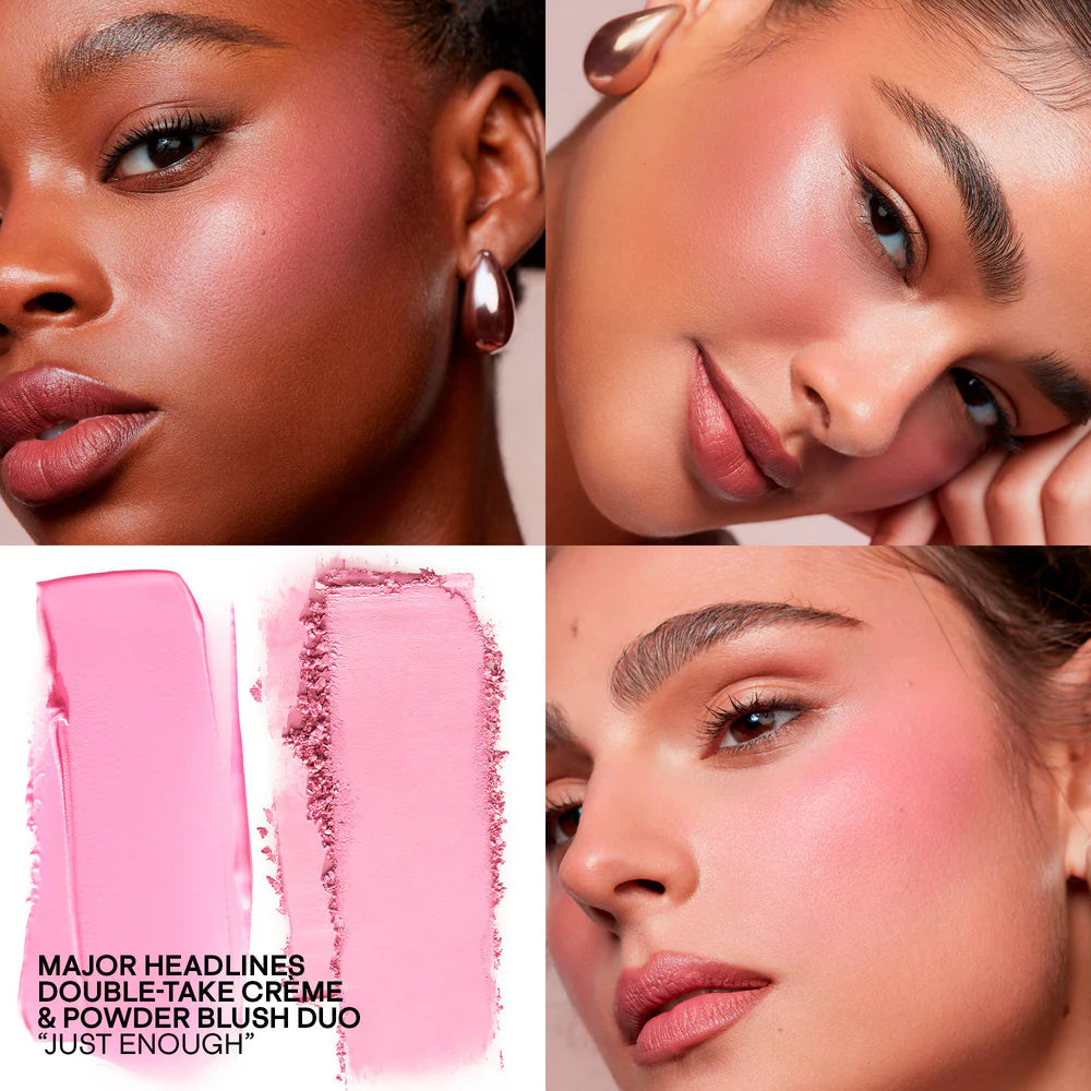 MAJOR HEADLINES DOUBLE-TAKE CRÈME & POWDER BLUSH DUOJUST ENOUGH (SOFT BLUE PINK)