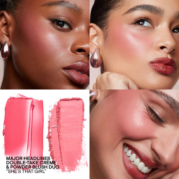 MAJOR HEADLINES DOUBLE-TAKE CRÈME & POWDER BLUSH DUO SHE'S THAT GIRL (SOFT PINK)